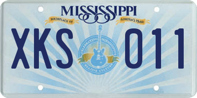 MS license plate XKS011