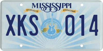 MS license plate XKS014
