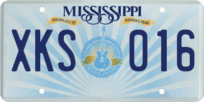 MS license plate XKS016