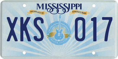 MS license plate XKS017