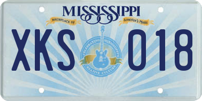 MS license plate XKS018