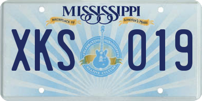 MS license plate XKS019