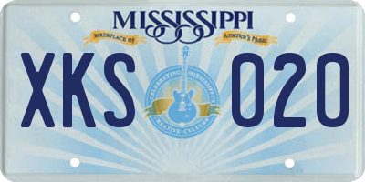 MS license plate XKS020