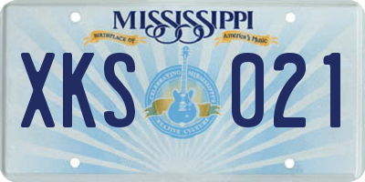 MS license plate XKS021