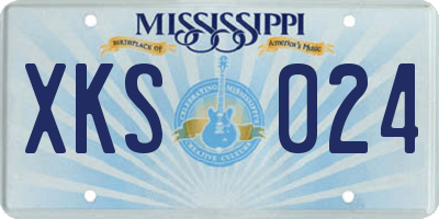 MS license plate XKS024