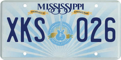 MS license plate XKS026