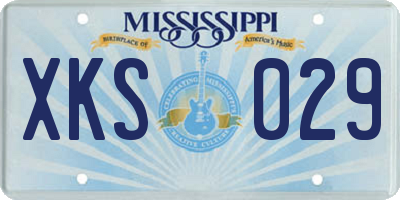 MS license plate XKS029