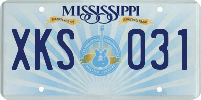 MS license plate XKS031