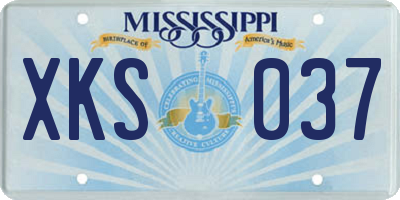 MS license plate XKS037