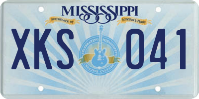 MS license plate XKS041