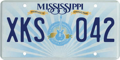 MS license plate XKS042