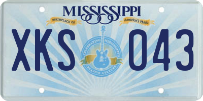 MS license plate XKS043
