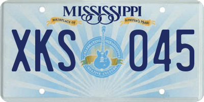 MS license plate XKS045