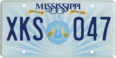 MS license plate XKS047