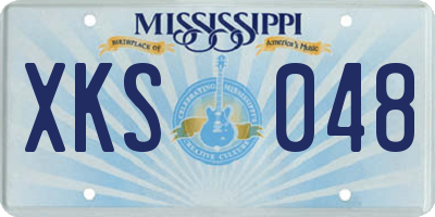 MS license plate XKS048