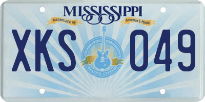 MS license plate XKS049