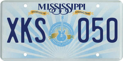 MS license plate XKS050