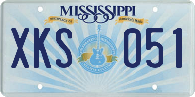 MS license plate XKS051