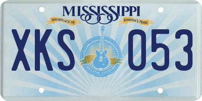 MS license plate XKS053