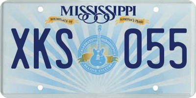 MS license plate XKS055