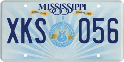 MS license plate XKS056