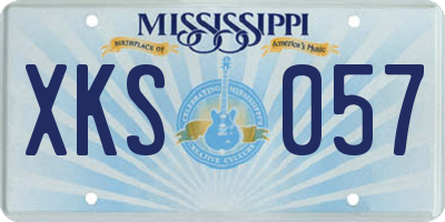 MS license plate XKS057