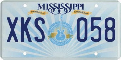 MS license plate XKS058
