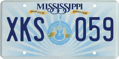 MS license plate XKS059