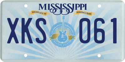 MS license plate XKS061