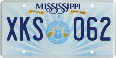 MS license plate XKS062