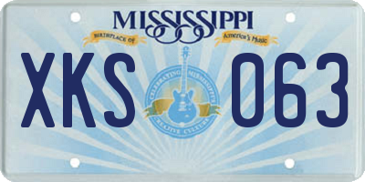 MS license plate XKS063