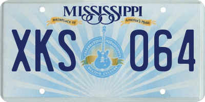 MS license plate XKS064