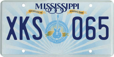MS license plate XKS065
