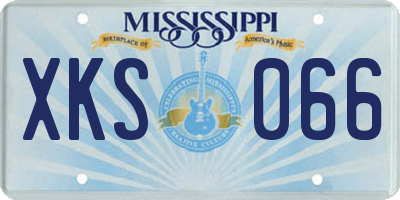 MS license plate XKS066