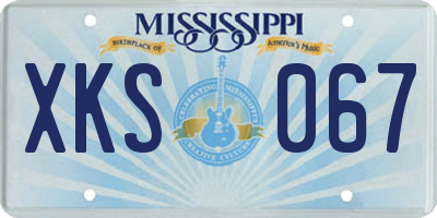 MS license plate XKS067