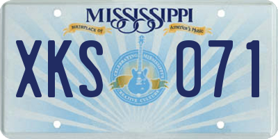 MS license plate XKS071