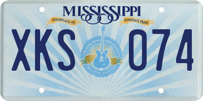MS license plate XKS074