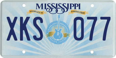 MS license plate XKS077