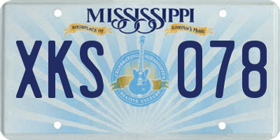 MS license plate XKS078