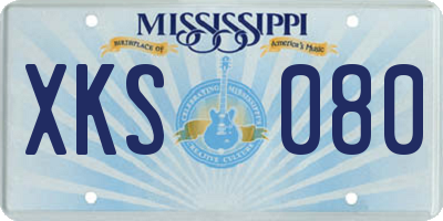 MS license plate XKS080