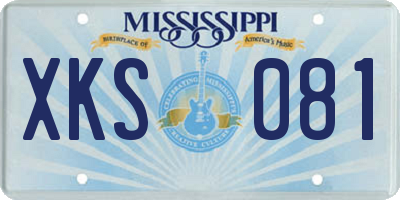 MS license plate XKS081