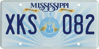 MS license plate XKS082