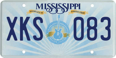MS license plate XKS083