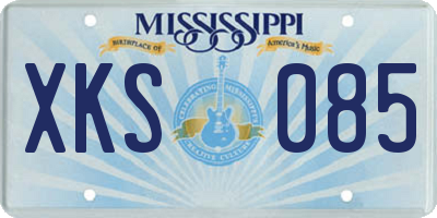 MS license plate XKS085