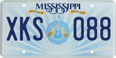 MS license plate XKS088