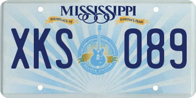 MS license plate XKS089