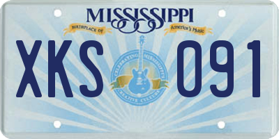 MS license plate XKS091