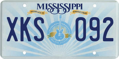 MS license plate XKS092