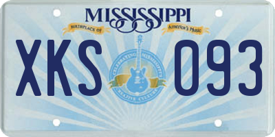 MS license plate XKS093