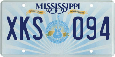 MS license plate XKS094